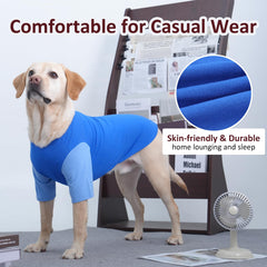 IKIPUKO T-shirt chien bleu 5XL — vue arrière et protection légère pendant les promenades.