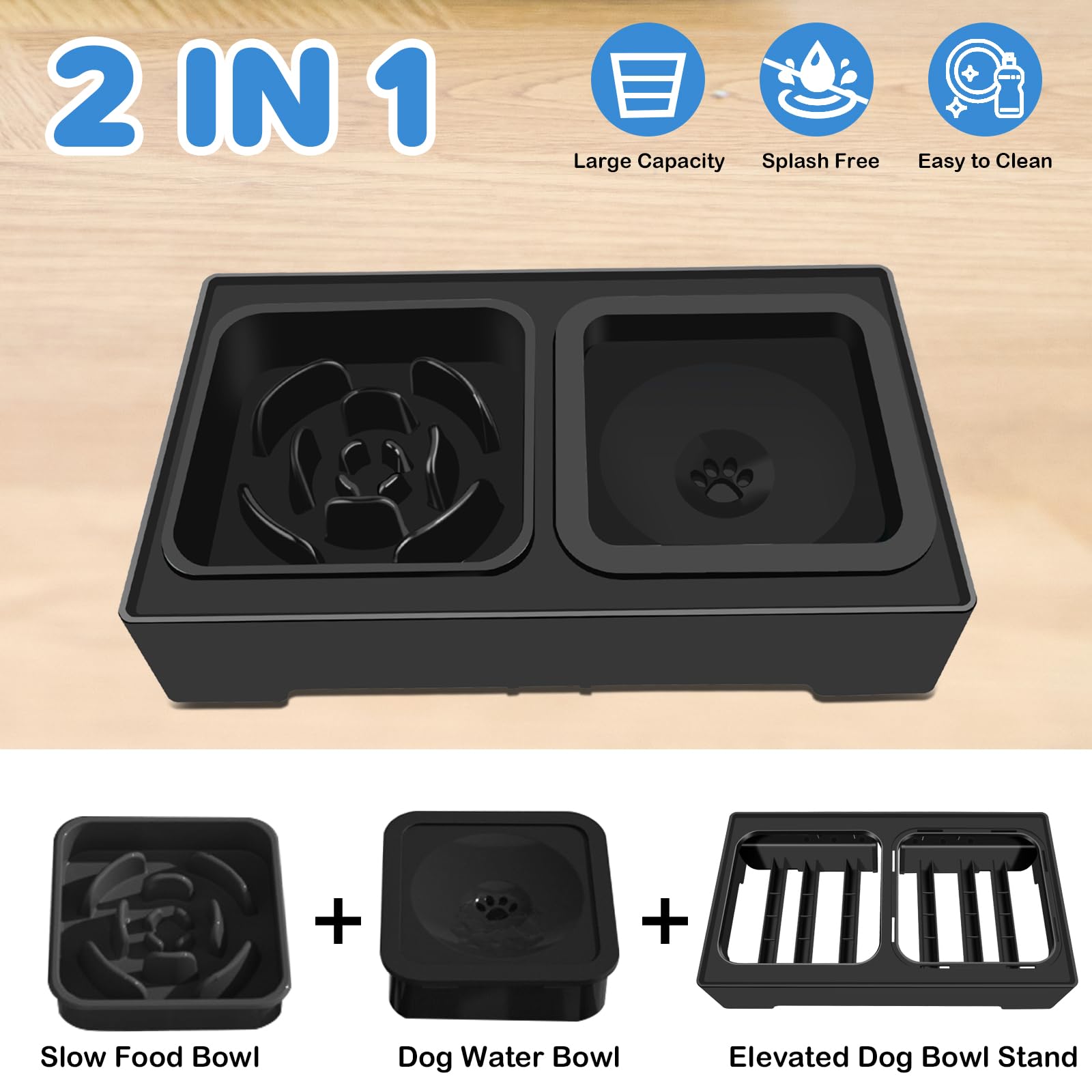 Ensemble Ikuso pour chiens et chats avec hauteur réglable.