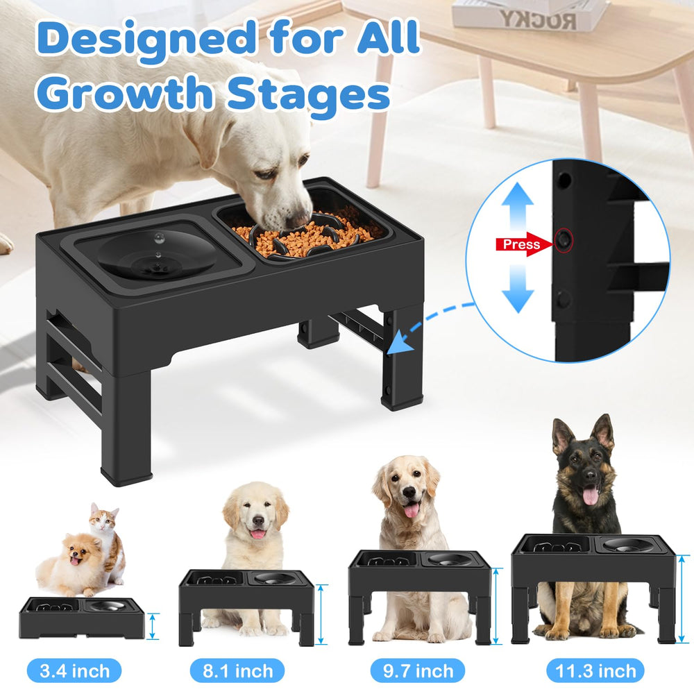 Support Ikuso pour chien, hauteur à quatre niveaux, adapté à chaque taille.