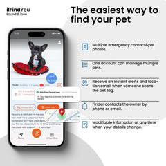 ILFINDYOU étiquette chien imperméable, prêt pour les aventures en extérieur.
