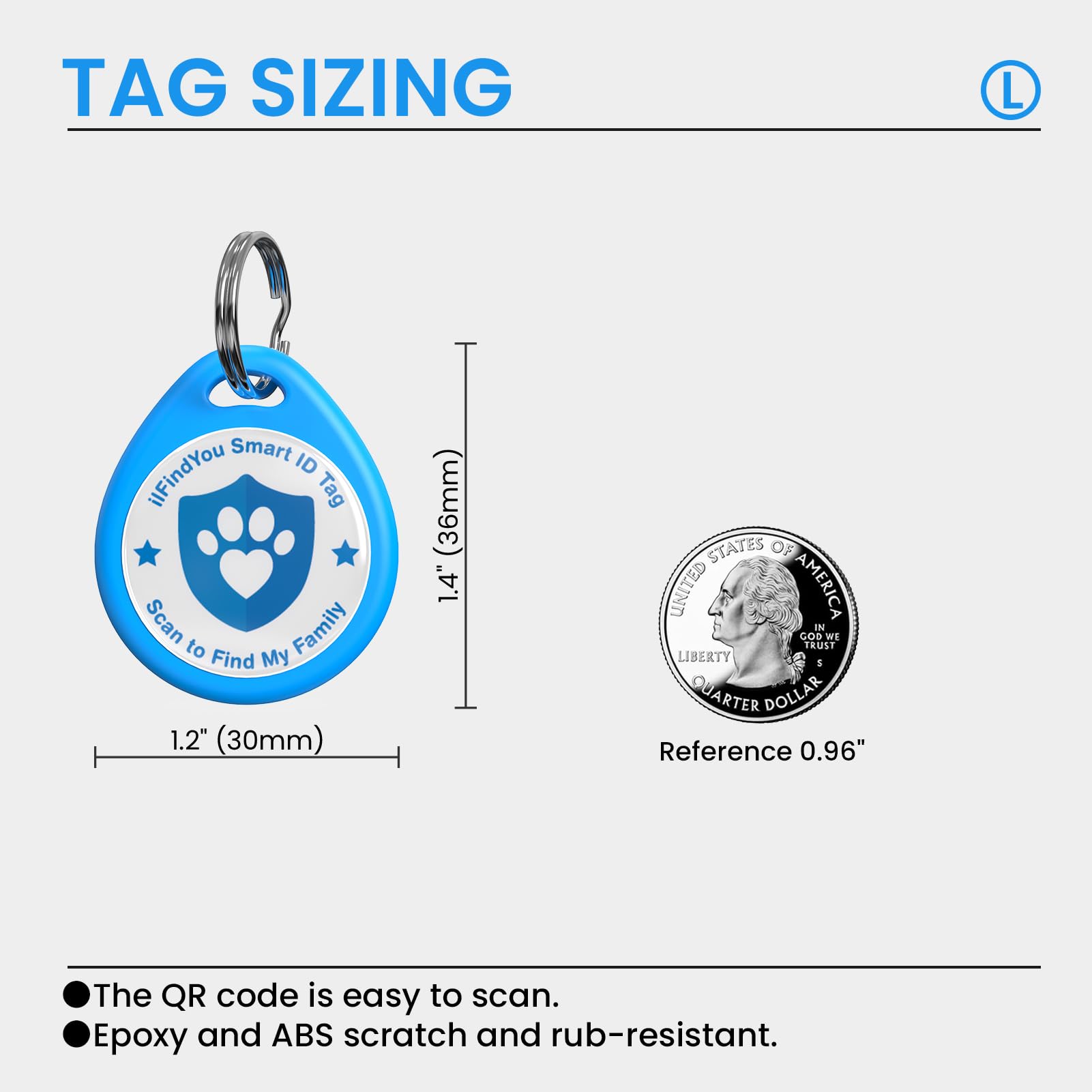ILFINDYOU étiquette sur collier pour chien, accès rapide au profil du propriétaire.