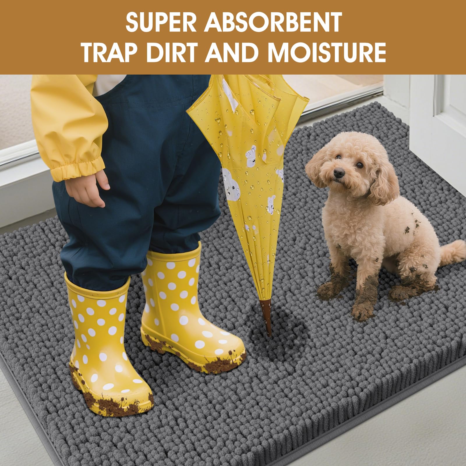 IM HOME Tapis dos antiderapant gris, reste en place