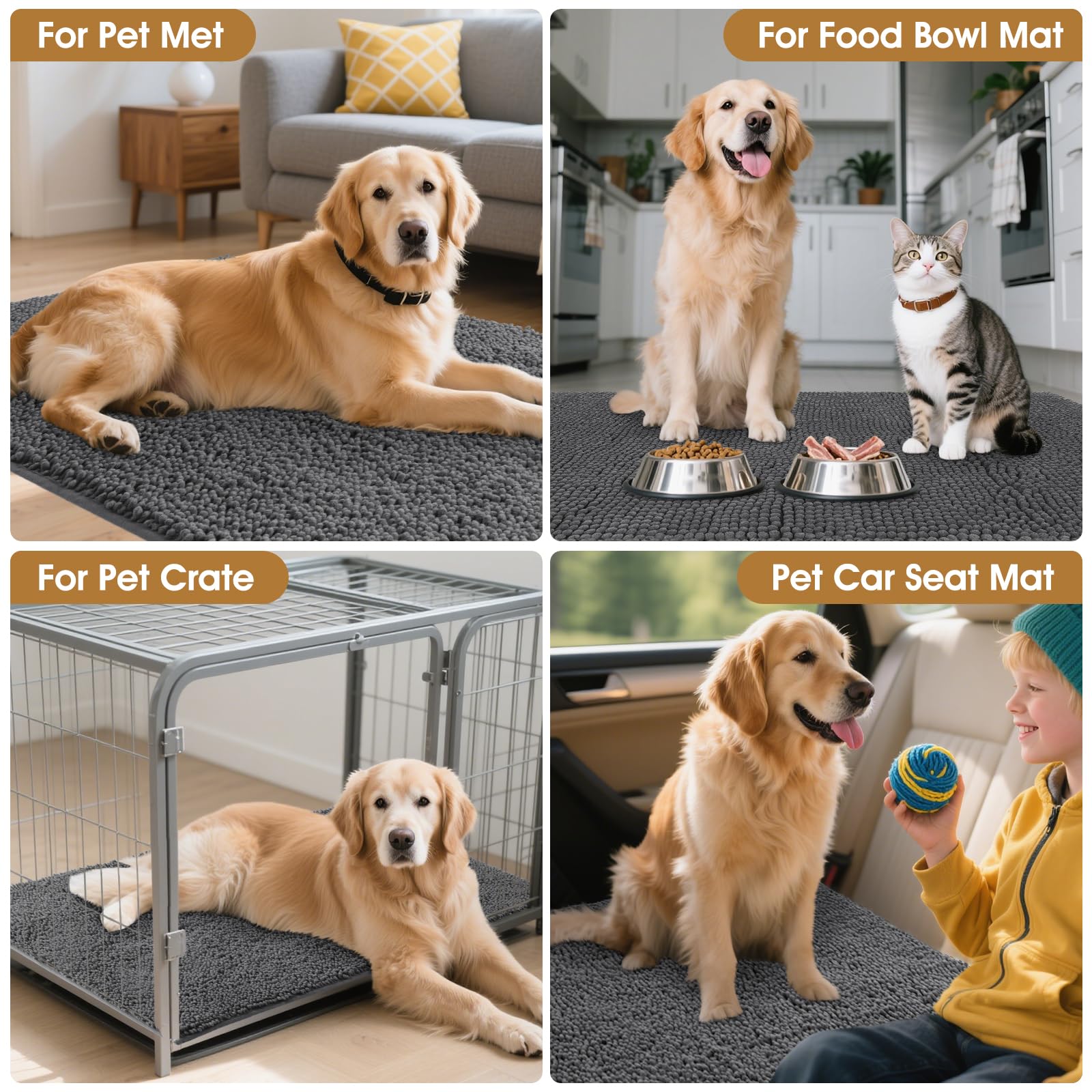 IM HOME Tapis structure dense et durable gris, longue durée