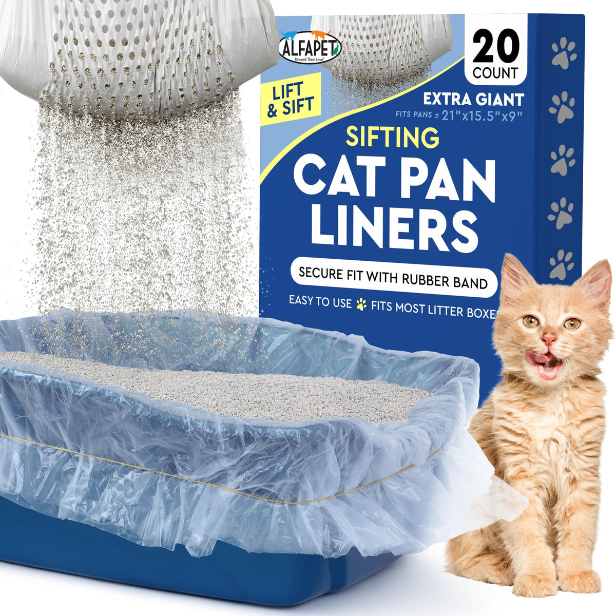 Alfapet Original – liner tamiseur extra-geant, facilite le tri et le nettoyage.