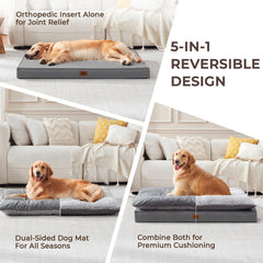 Warmrest — Lot de deux lits pour chien orthopédiques, imperméables et lavables (gris foncé)