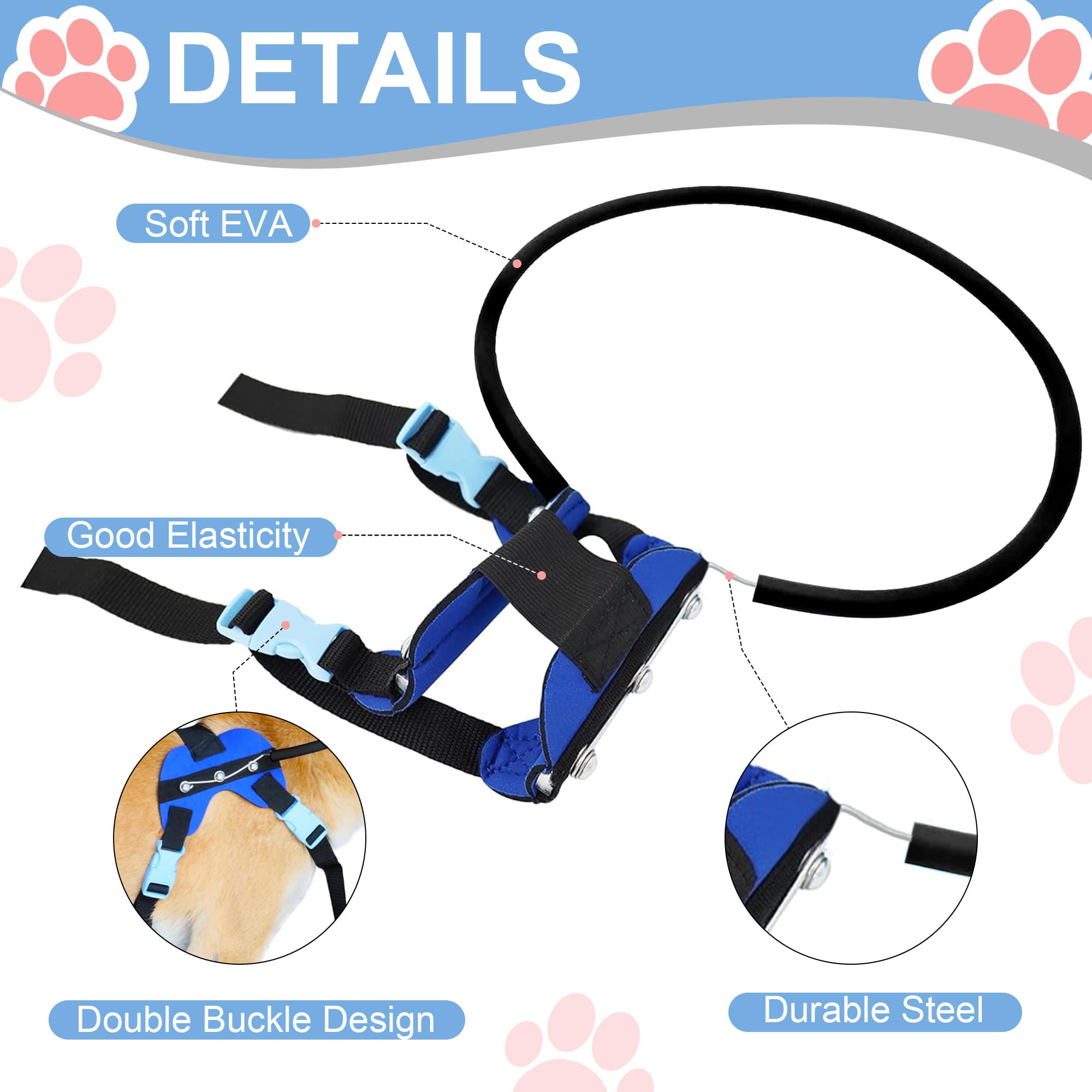 LetPetRun Adjustable Blind Dog Halo Harness – Safe Guiding Collar (7.5–9.5in)