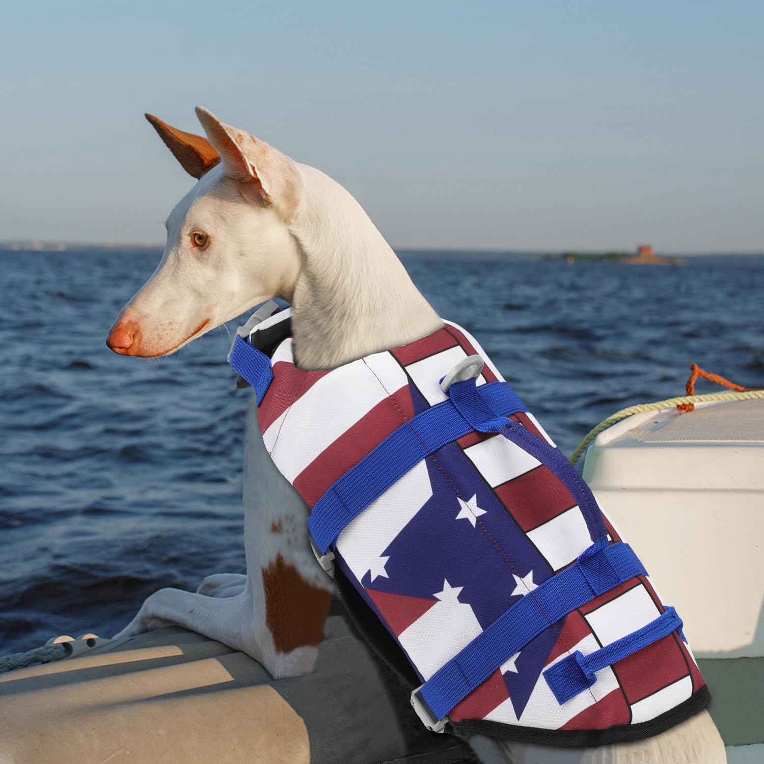 EMUST Gilet de Sauvetage Chien XL – Flottaison Supérieure, Poignée et Bandes Réfléchissantes