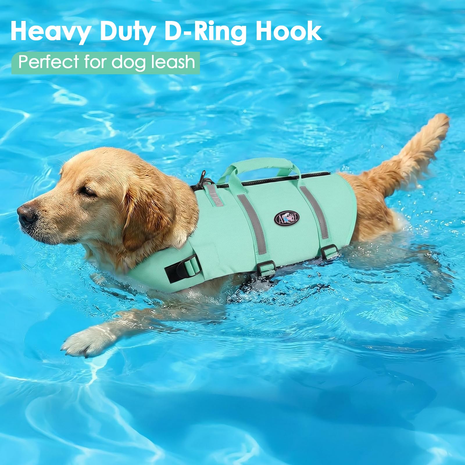 AOFITEE Gilet de Sauvetage Chien – Taille XL, Veste Natation avec Zip et Poignée