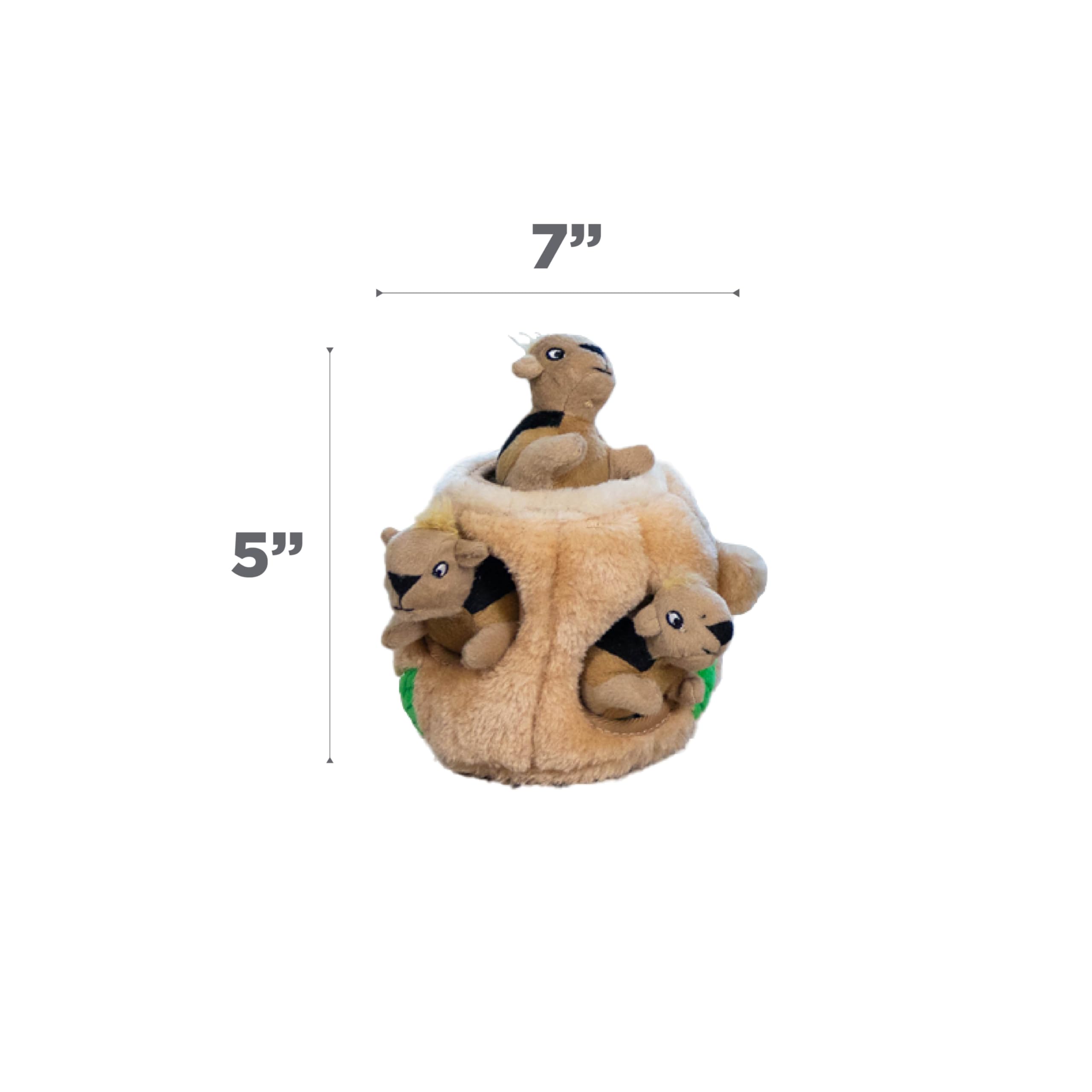 Outward Hound Hide-A-Squirrel – Jouet puzzle peluche 2-en-1 pour chien (Petit) avec 3 écureuils sifflants