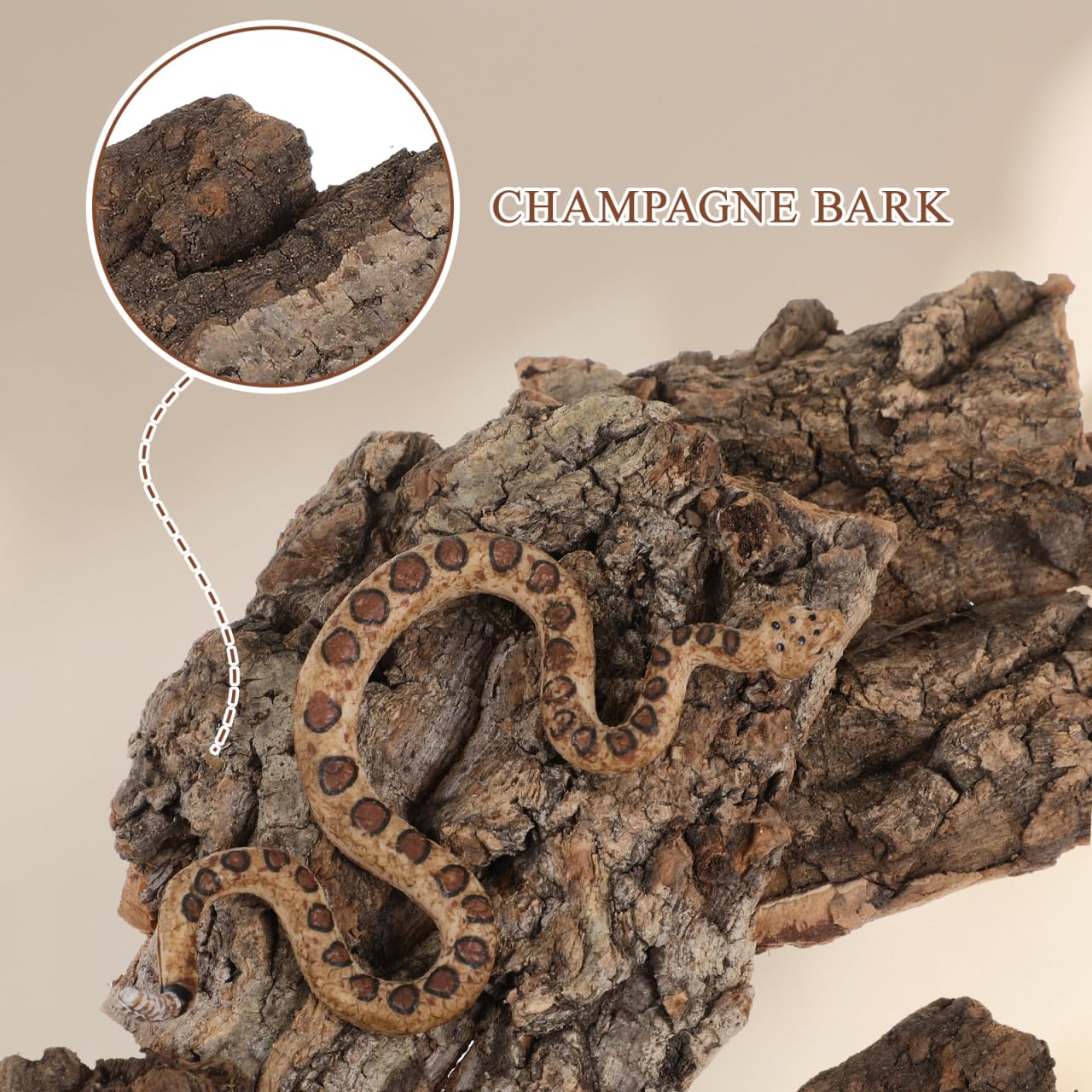Cachette bois IMIKEYA, repos confortable pour geckos et petits reptiles