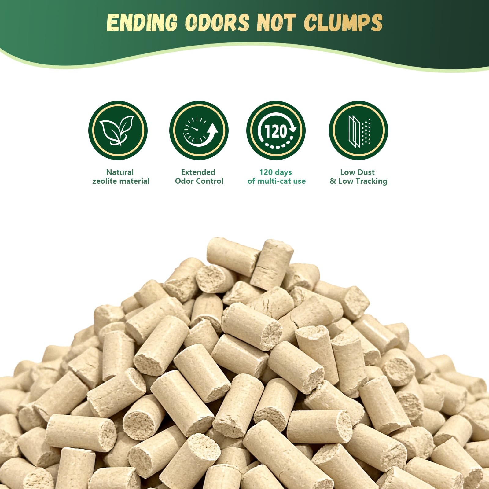 IMMCUTE zéolite litière pellets - traînage réduit hors du bac.