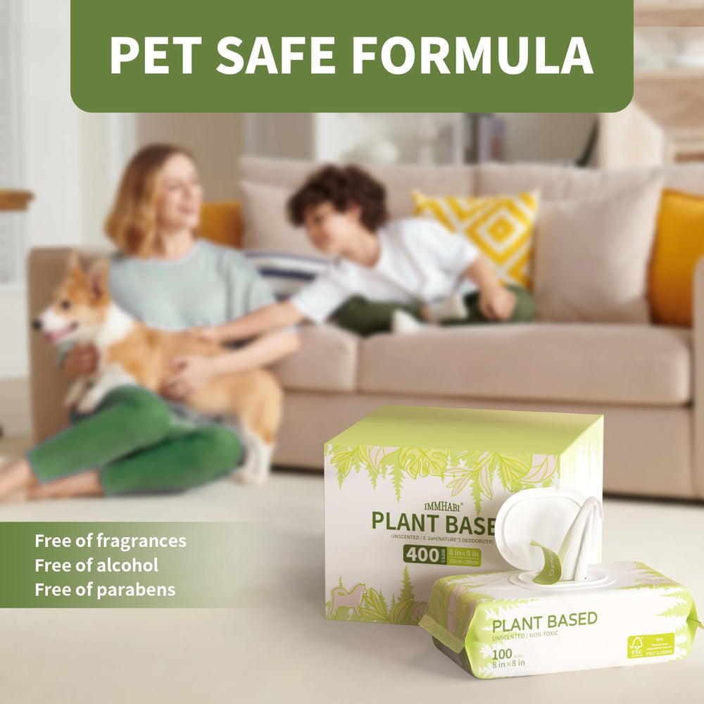 IMMHABI 400 lingettes nettoyage-pattes – absorbantes et douces pour chiens et chats.