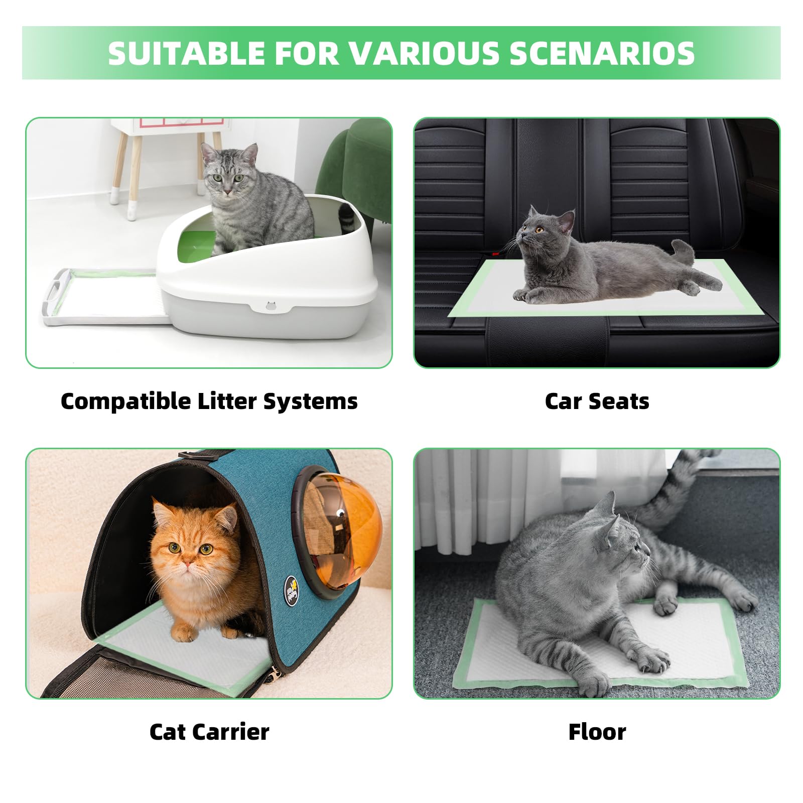 IMMCUTE tapis-chat système litière compatible, nettoyage simplifié.