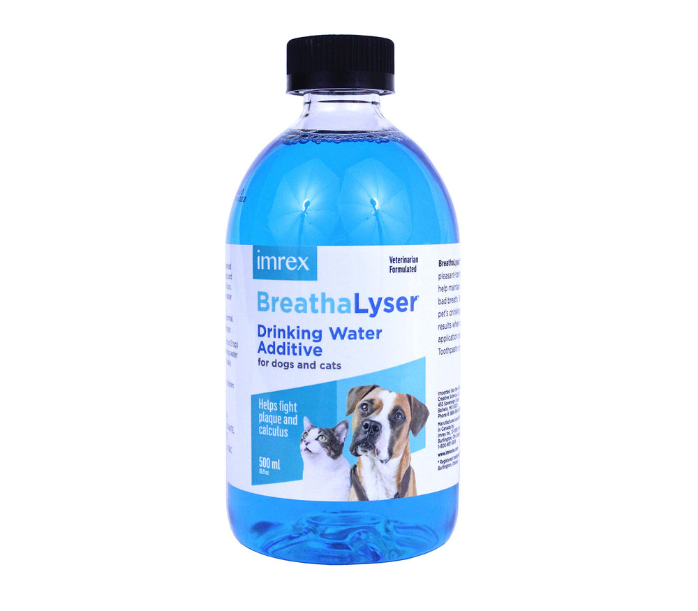 imRex additif eau chiens chats – bouteille prête à être versée dans le bol.