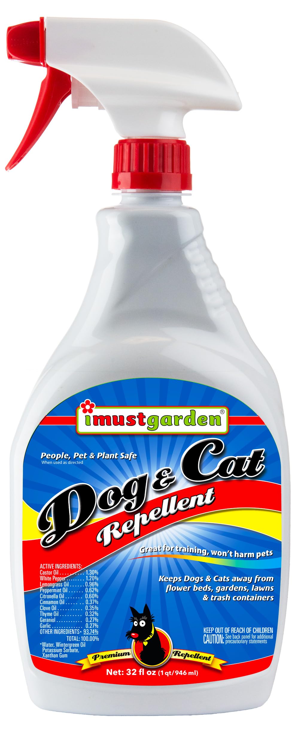 IMUSTGARDEN Répulsif chien-chat, pulvérisateur 946ml, pratique pour protéger plantes.