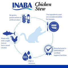 Chat dégustant le ragout INABA au poulet.