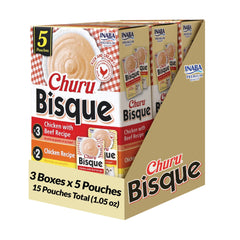 Purée INABA Churu Bisque en sachet crèmeux prête à servir.
