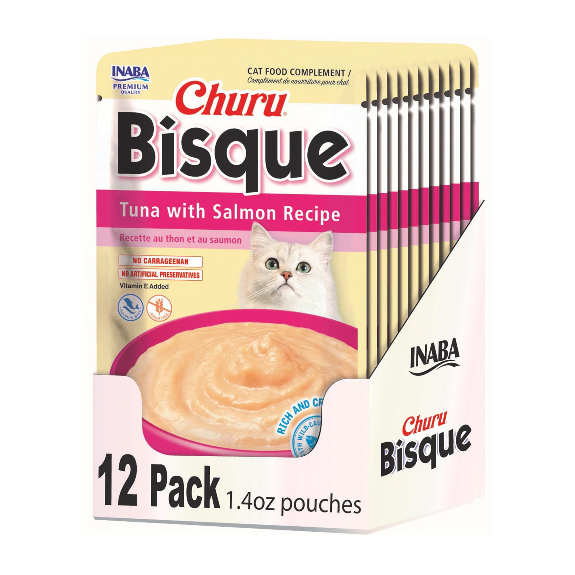 INABA Churu Bisque en poche, purée crèmeuse pour chat, régal hydratant.