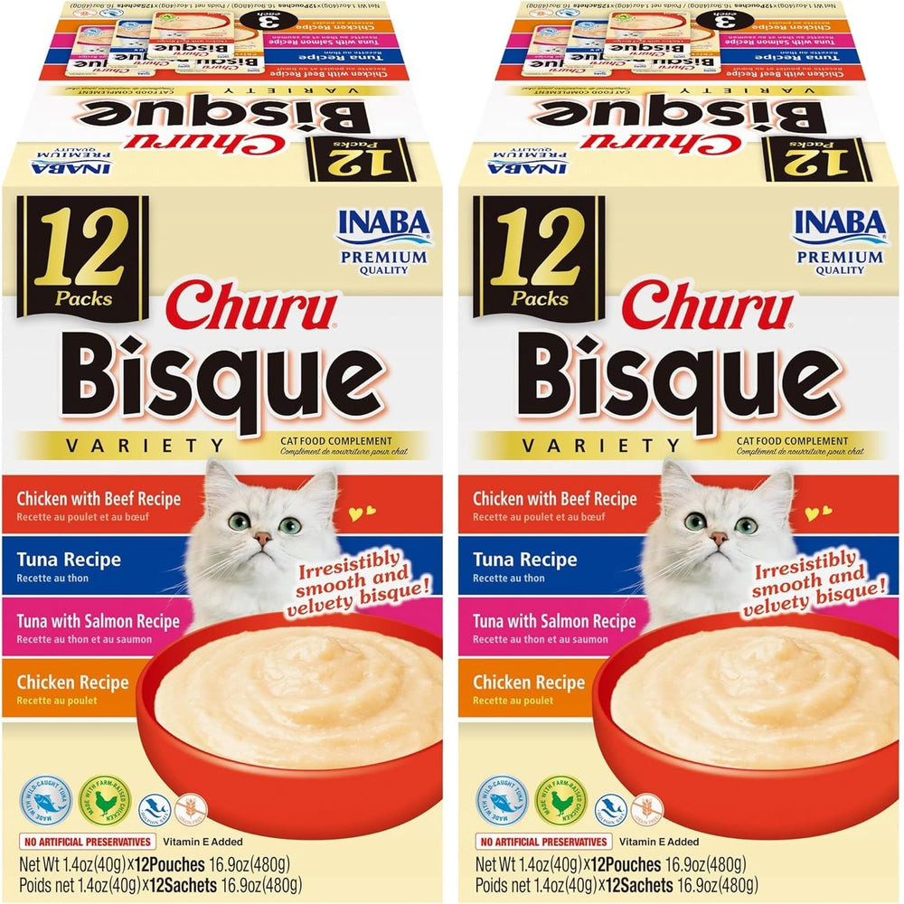 INABA Churu Bisque texture crèmeuse au poulet et thon, sachet prêt à servir