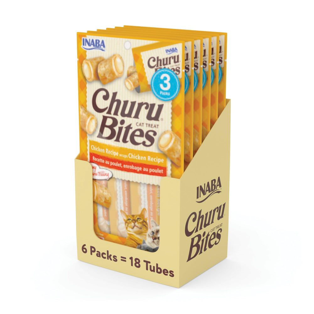 INABA Churu Bites pour chats, tube poulet – friandise pratique à offrir.