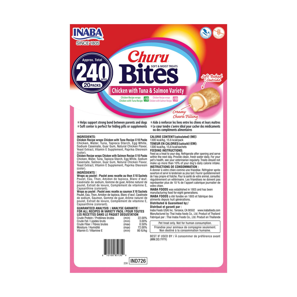 INABA Churu Bites – coffrets variété, choix adapté à chaque chien.