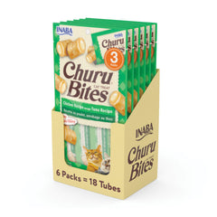 INABA Churu Bites emballage tubes individuels, service facilité et fraîcheur préservée.