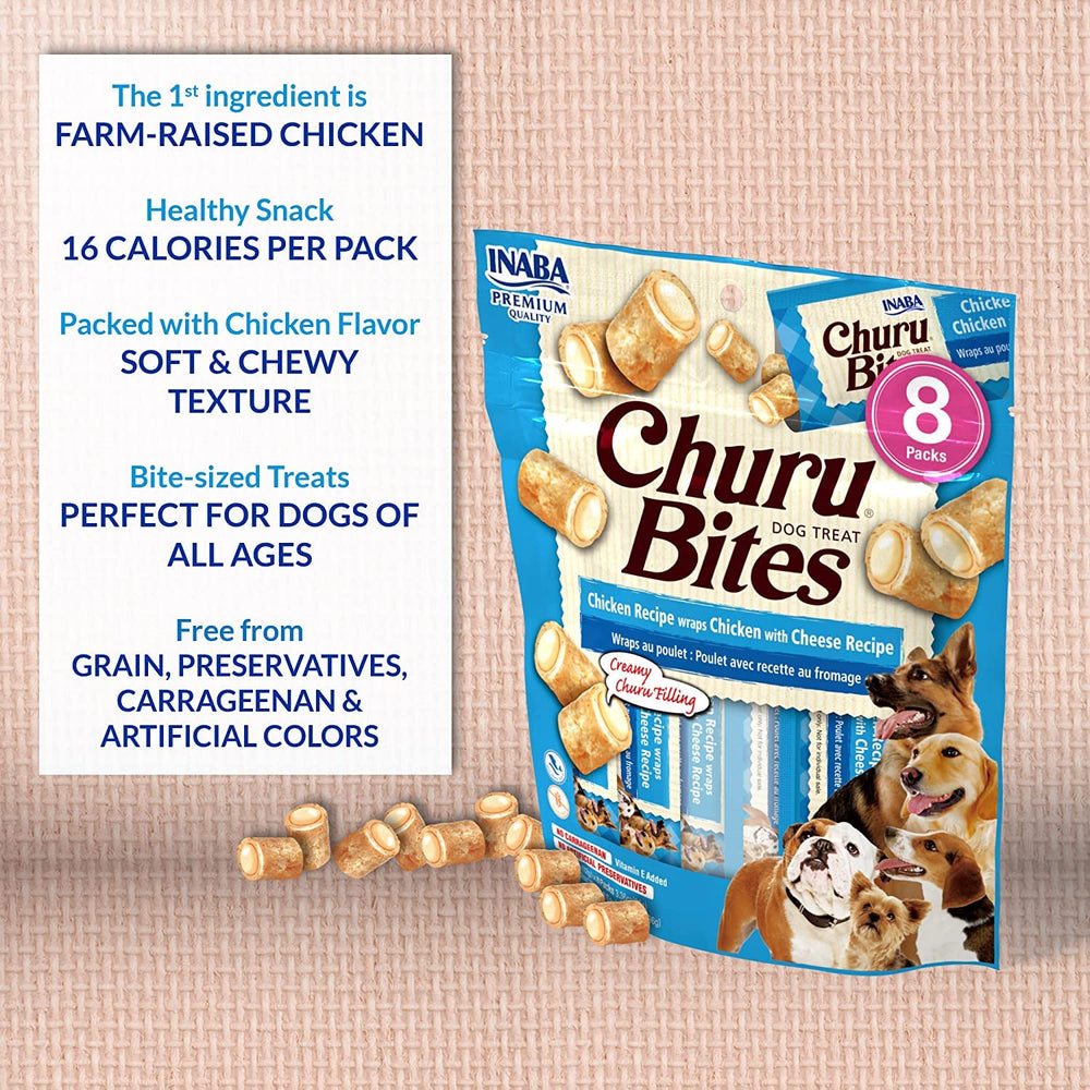 INABA Churu Bites – sans céréales, option savoureuse et légère pour les chiens.