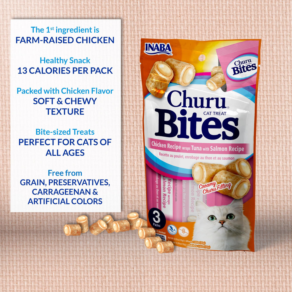 INABA Churu Bites: tubes-portions faciles à doser.