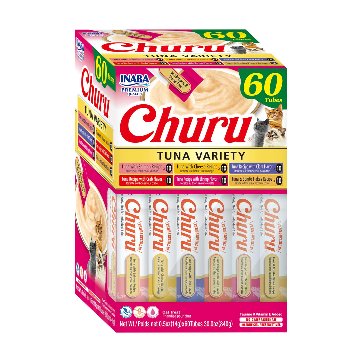 Boîte INABA Churu Variete Thon: variété savoureuse pour chats, idéal pour varier les repas.