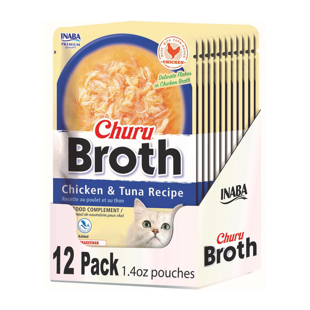 INABA Churu Bouillon chat, poche poulet-thon, friandise hydratante.
