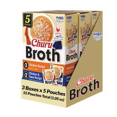 INABA Churu bouillon crèmeux au poulet effiloché, hydratation possible pour le chat.