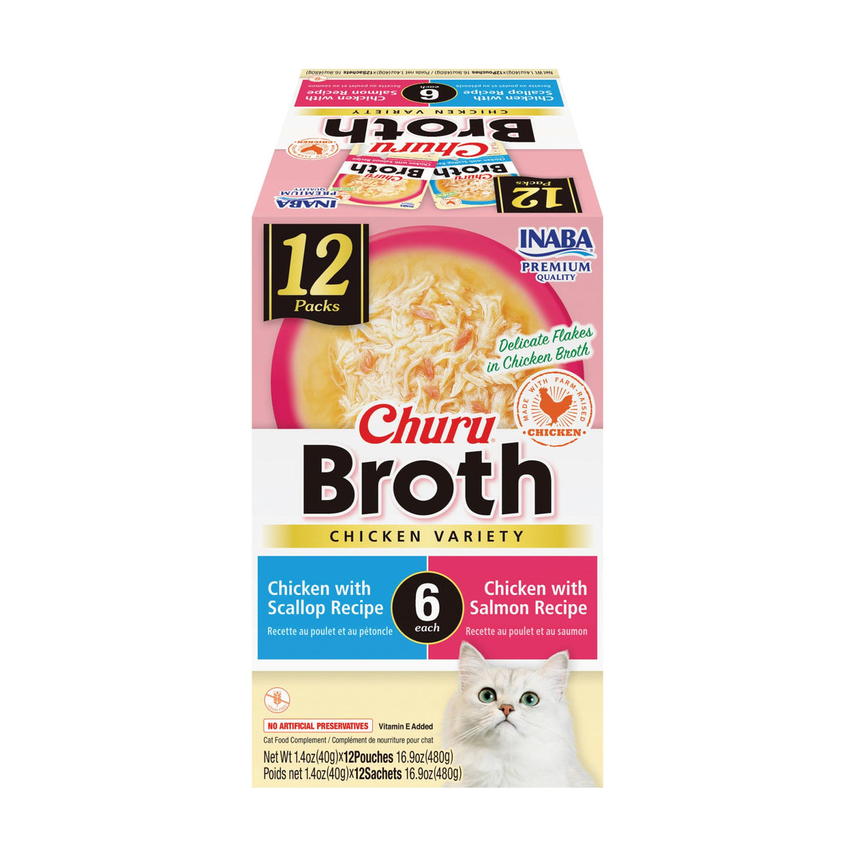 INABA Churu Bouillon Poulet emballage prêt à être ajouté au bol