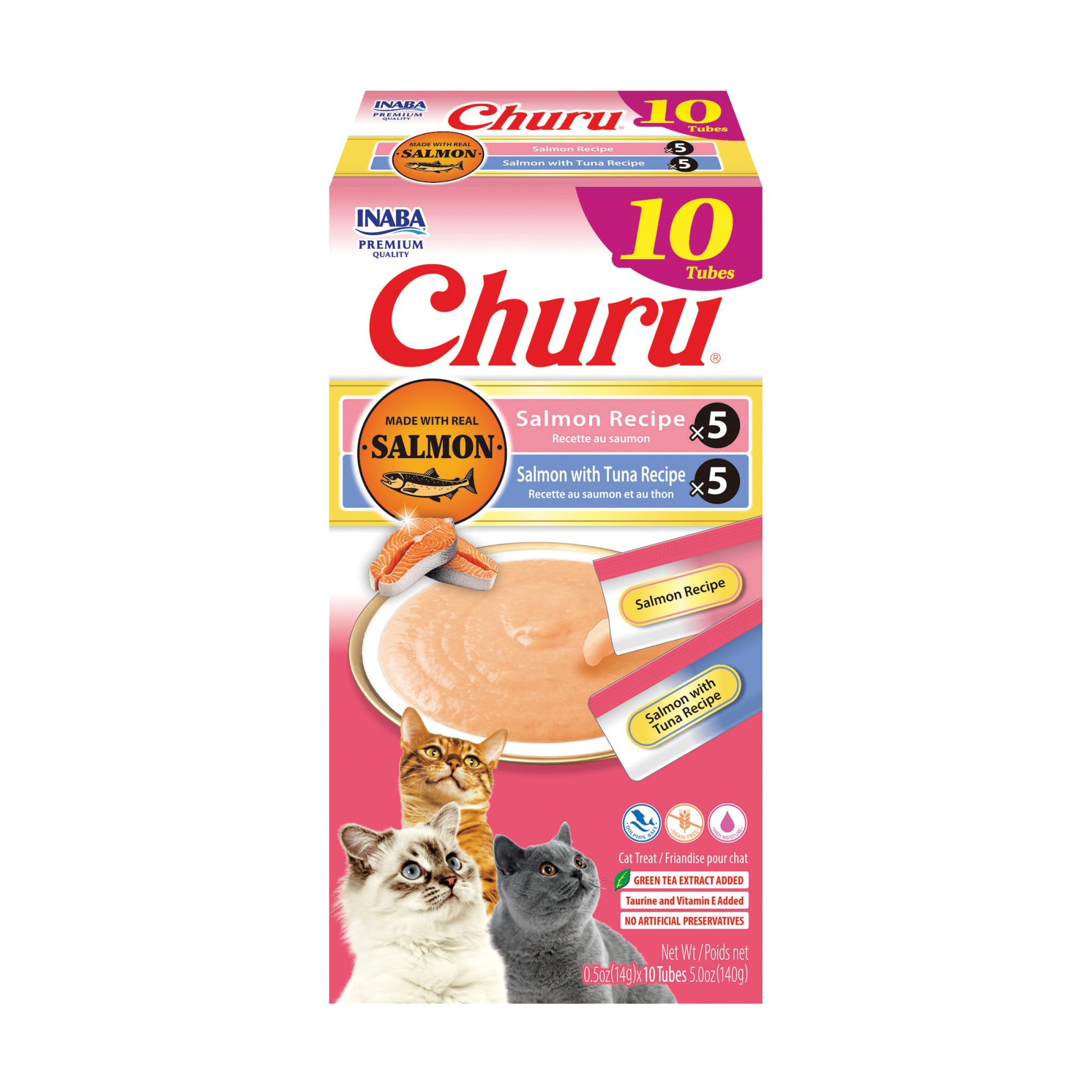 INABA Churu purée saumon en tube, hydratation gourmande.