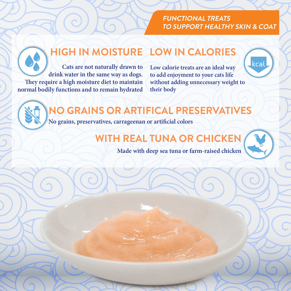 INABA Churu saveur thon savoureuse, source d'omega et taurine pour les moments de douceur.