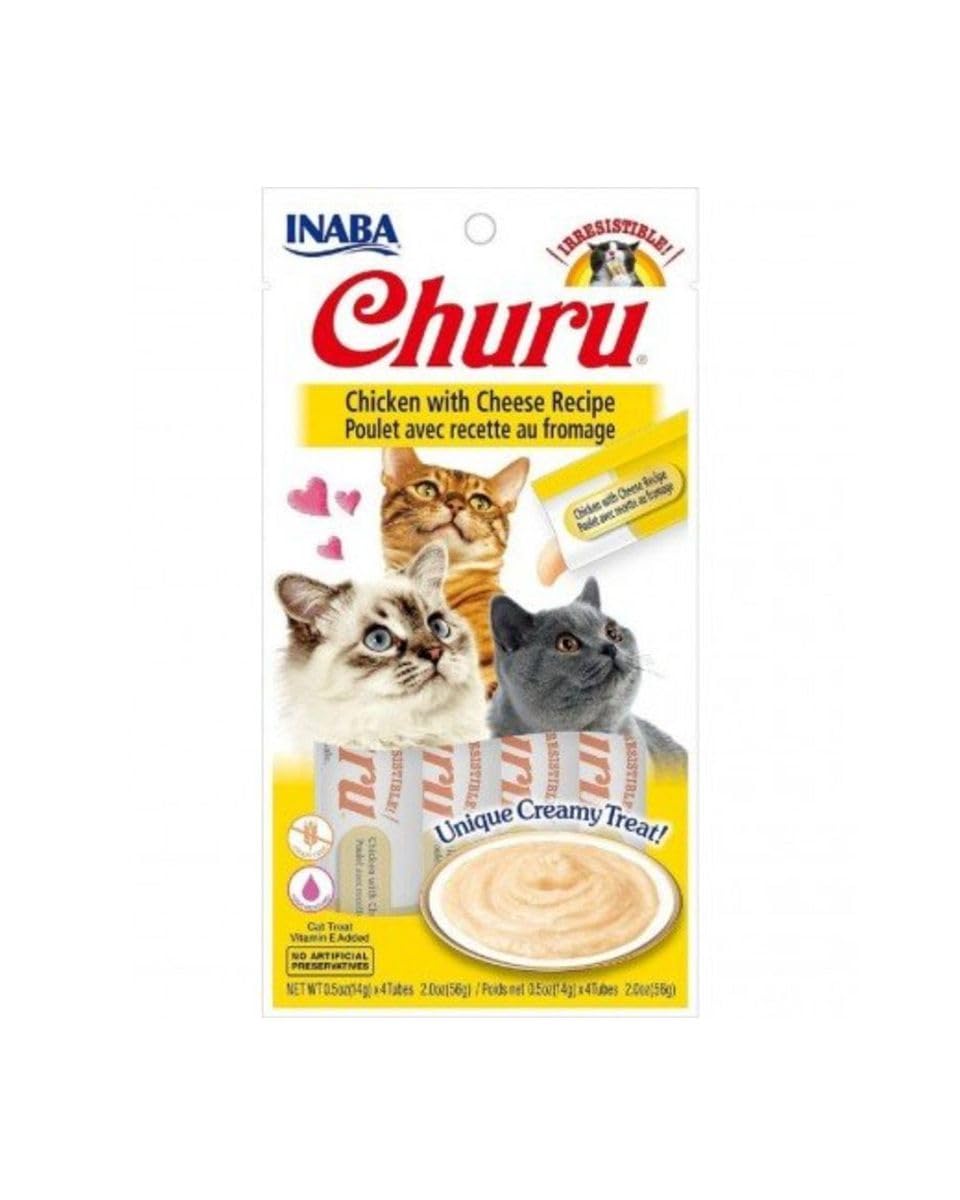 INABA Churu : tube crème fromage, parfaite dégustation interactive à la main.
