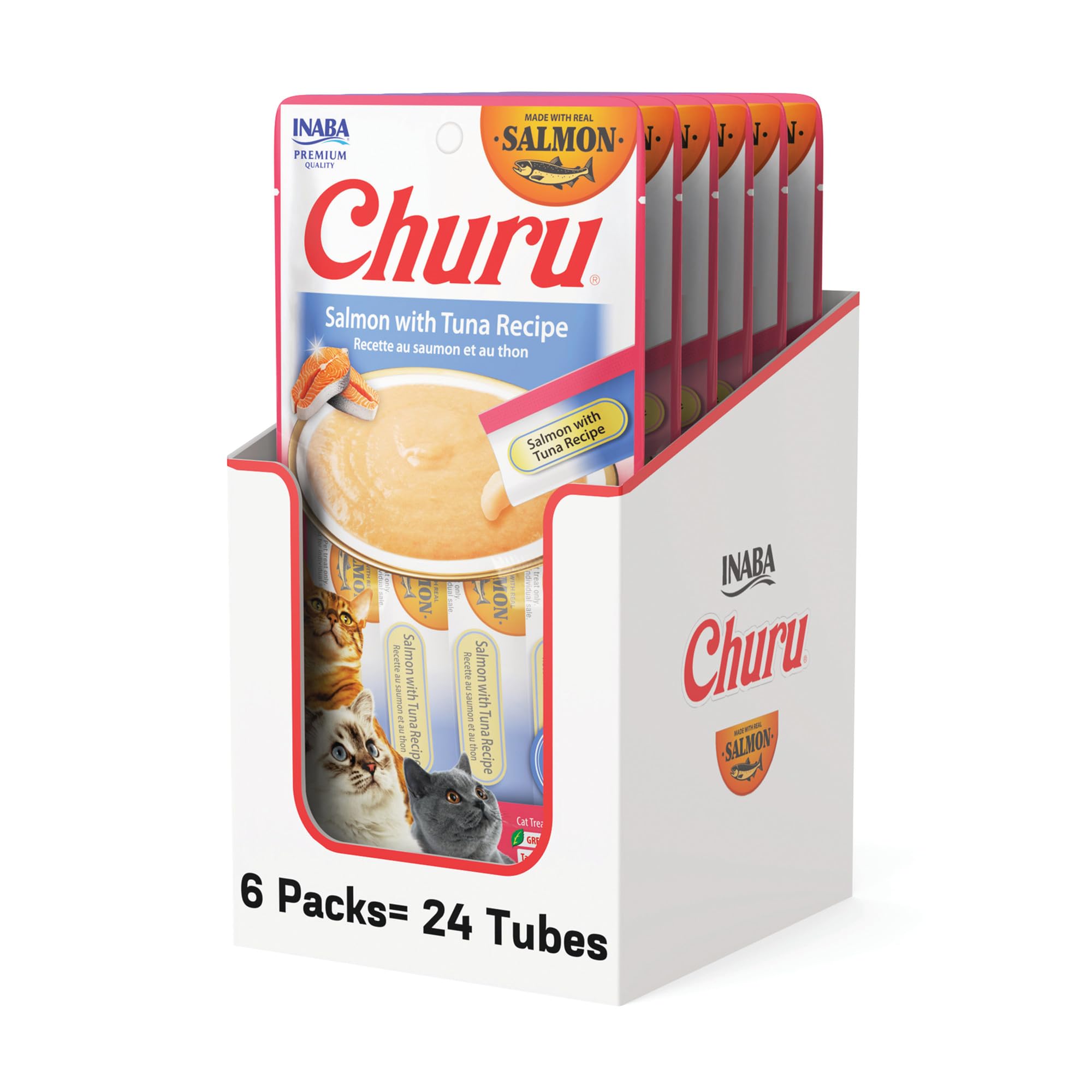 INABA Churu pour chat, tube saumon onctueux pour hydratation et plaisir.