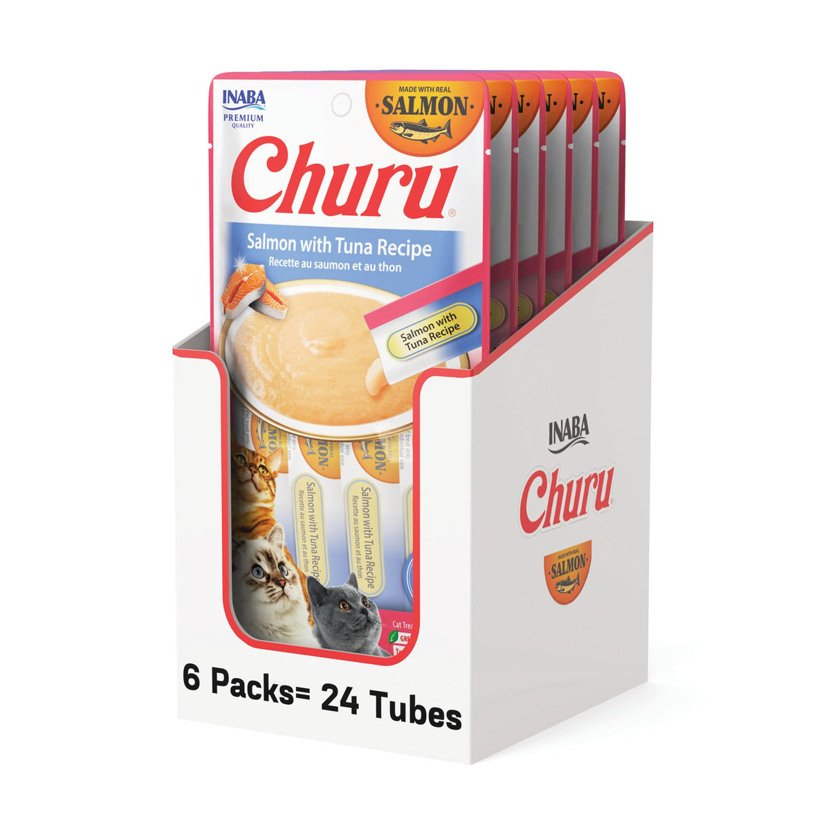 INABA Churu pour chat, tube saumon onctueux pour hydratation et plaisir.