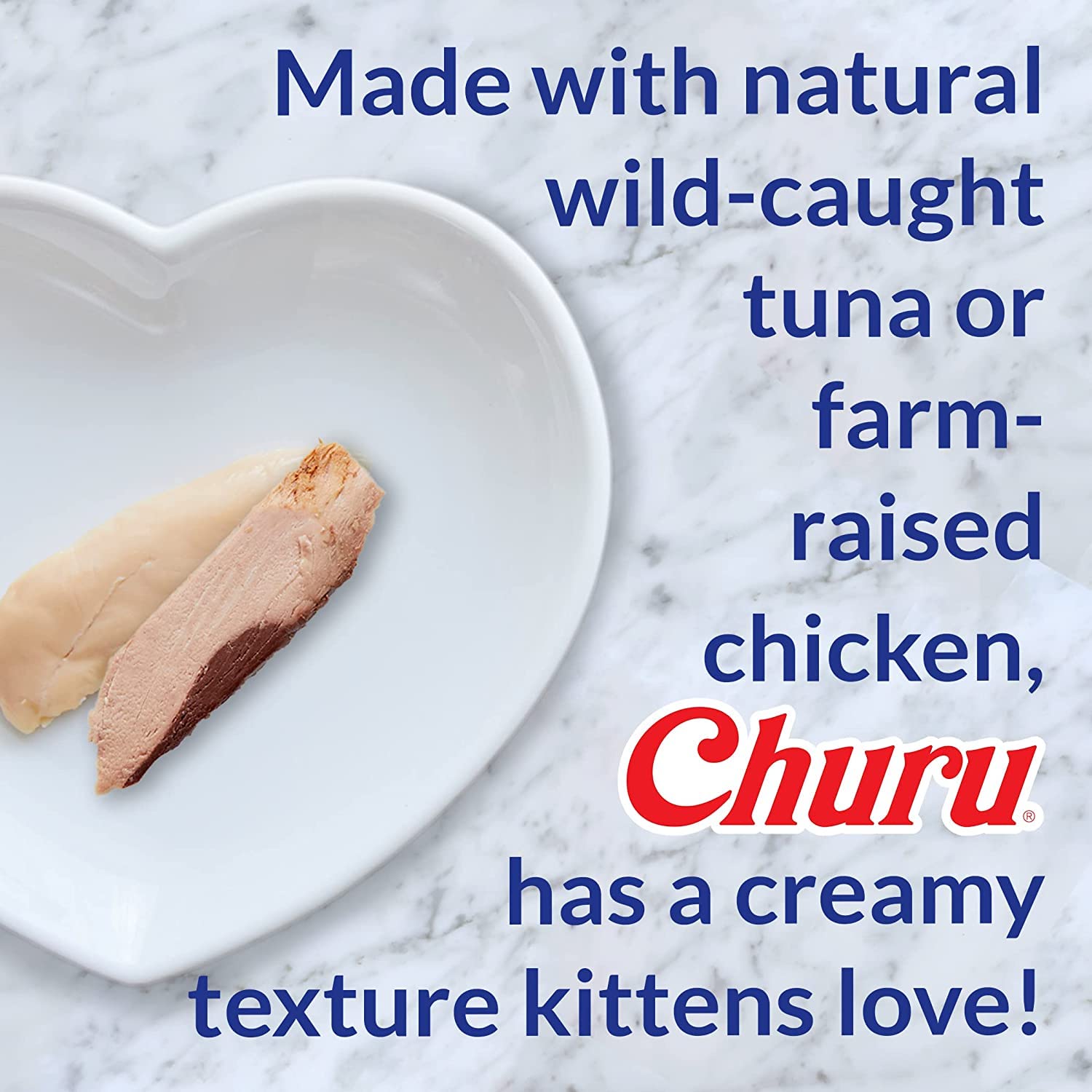 Calcium pour la croissance des os avec INABA Churu chatons au thon.