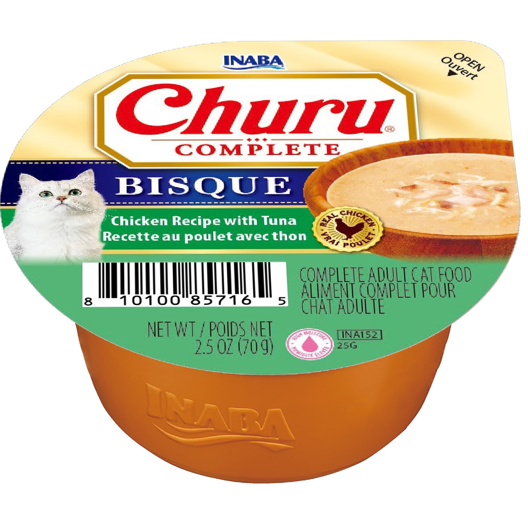 INABA Churu Complete Bisque, gobelet-dose pour portion facile et pratique.