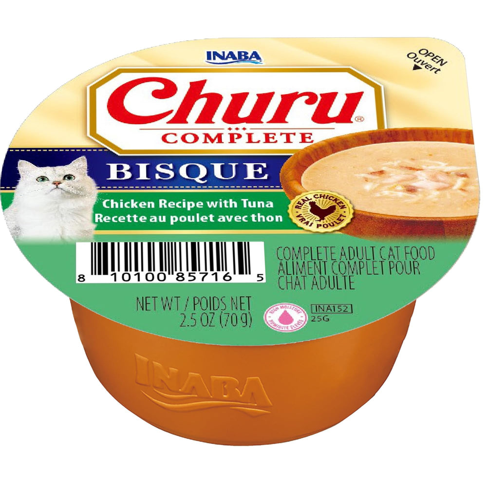 INABA Churu Complete Bisque, gobelet-dose pour portion facile et pratique.