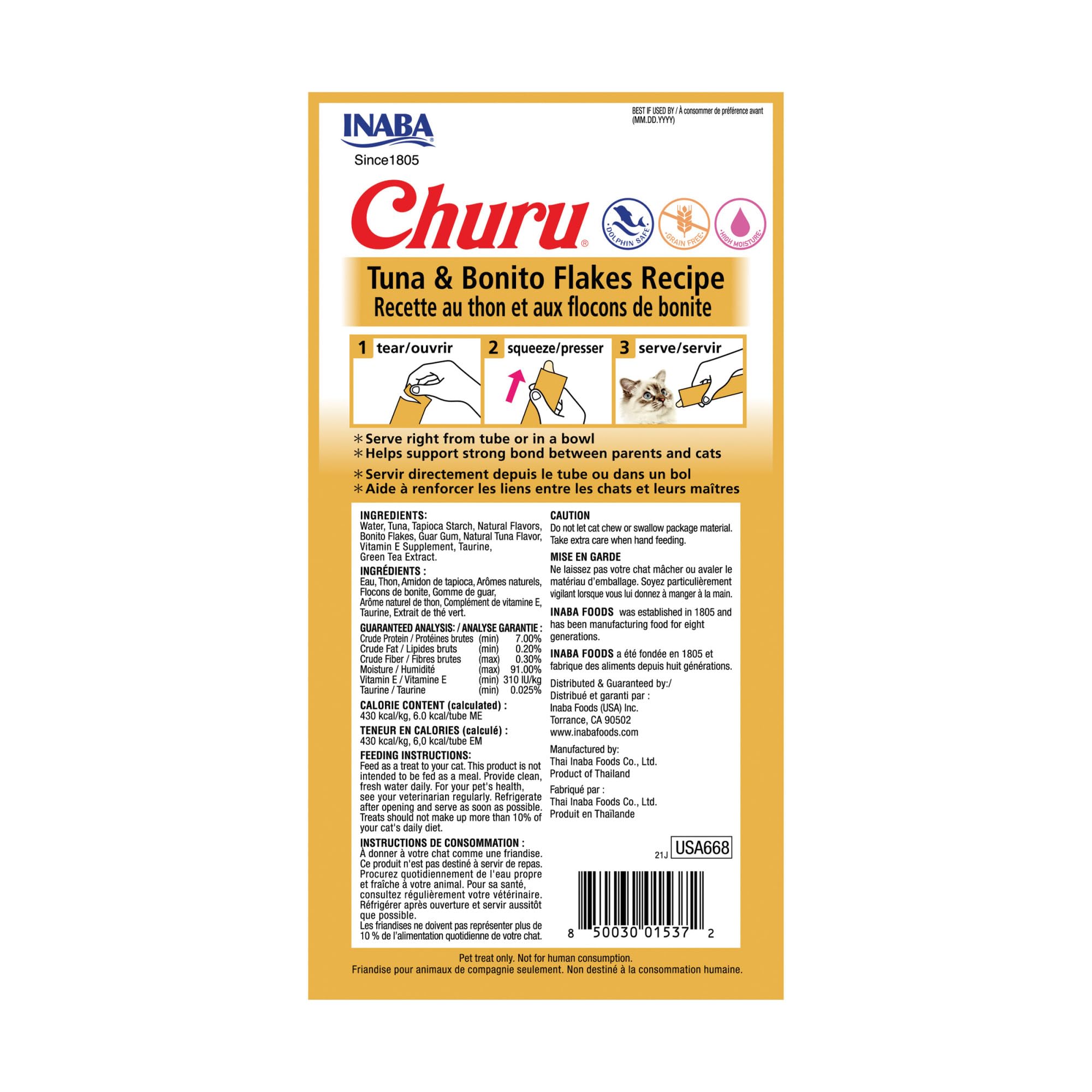 INABA Churu crème onctueuse en tube: texture lisse pour friandise rapide.