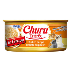 INABA Churu Entrée en Gravy, poulet: bouchées tendres dans une sauce hydratante pour chats.