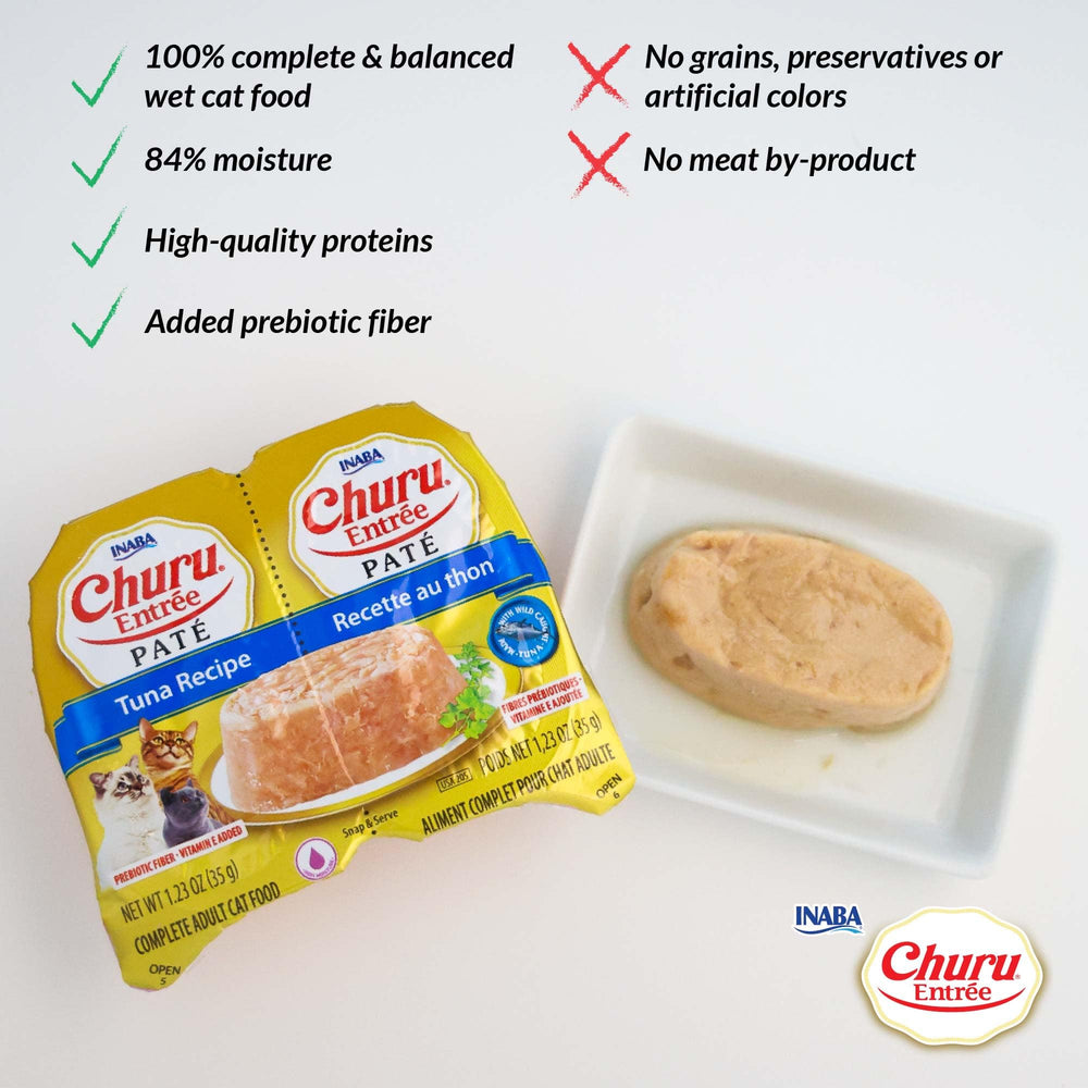 INABA Churu Entrée Pâté — poulet effiloché, saveur appréciée par les chats