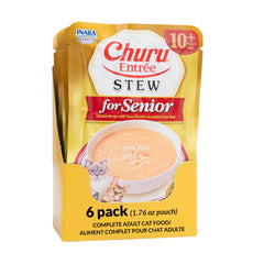 INABA Churu Entrée Stew Senior, sachet poulet-thon: texture hydratante et repas complet.