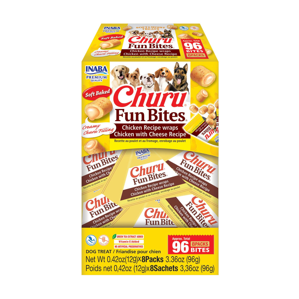 INABA Churu Fun Bites : emballage Tetra pratique pour des friandises fraîches en déplacement.
