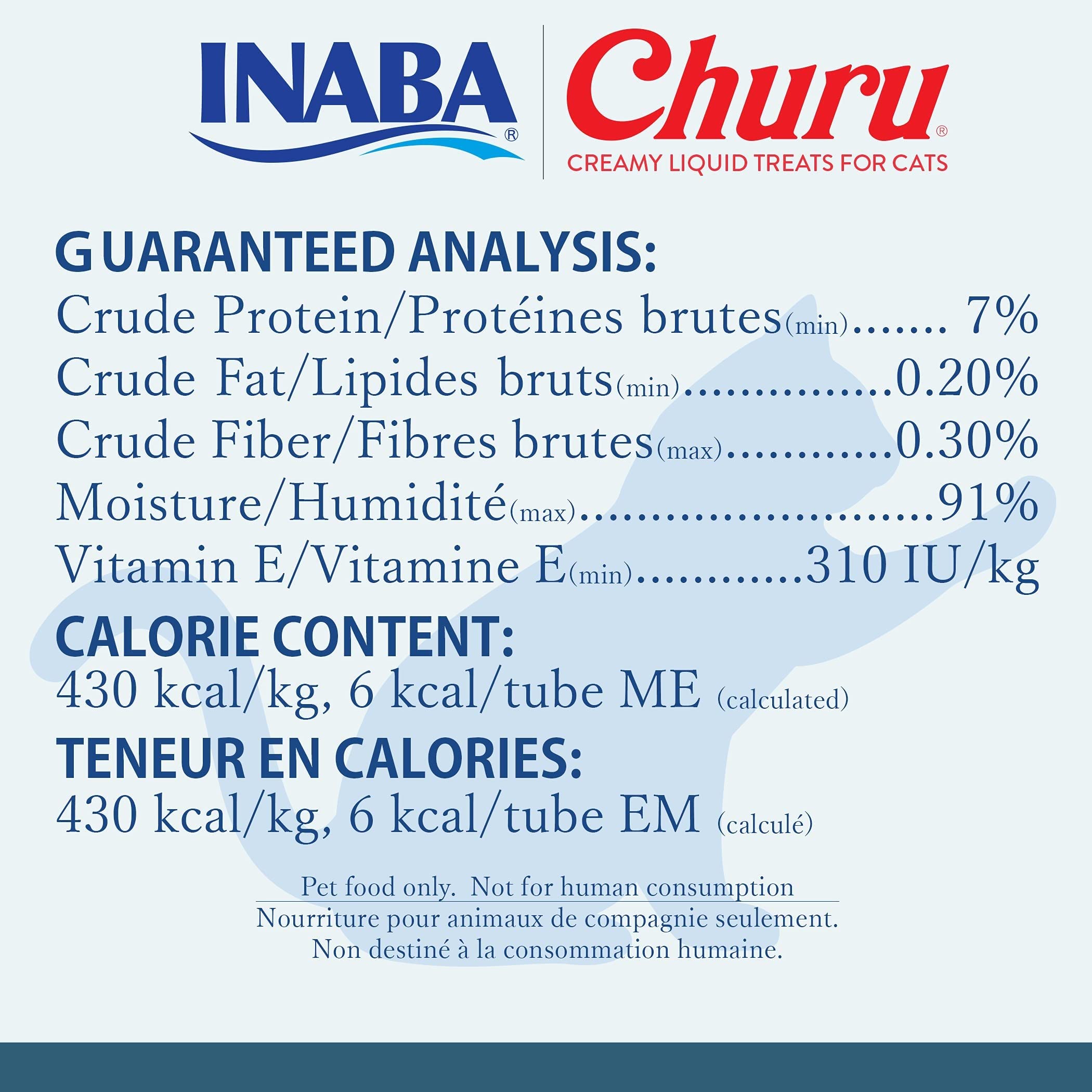 Hydratation sans calories INABA Churu, faible apport calorique pour récompenser sans calories.