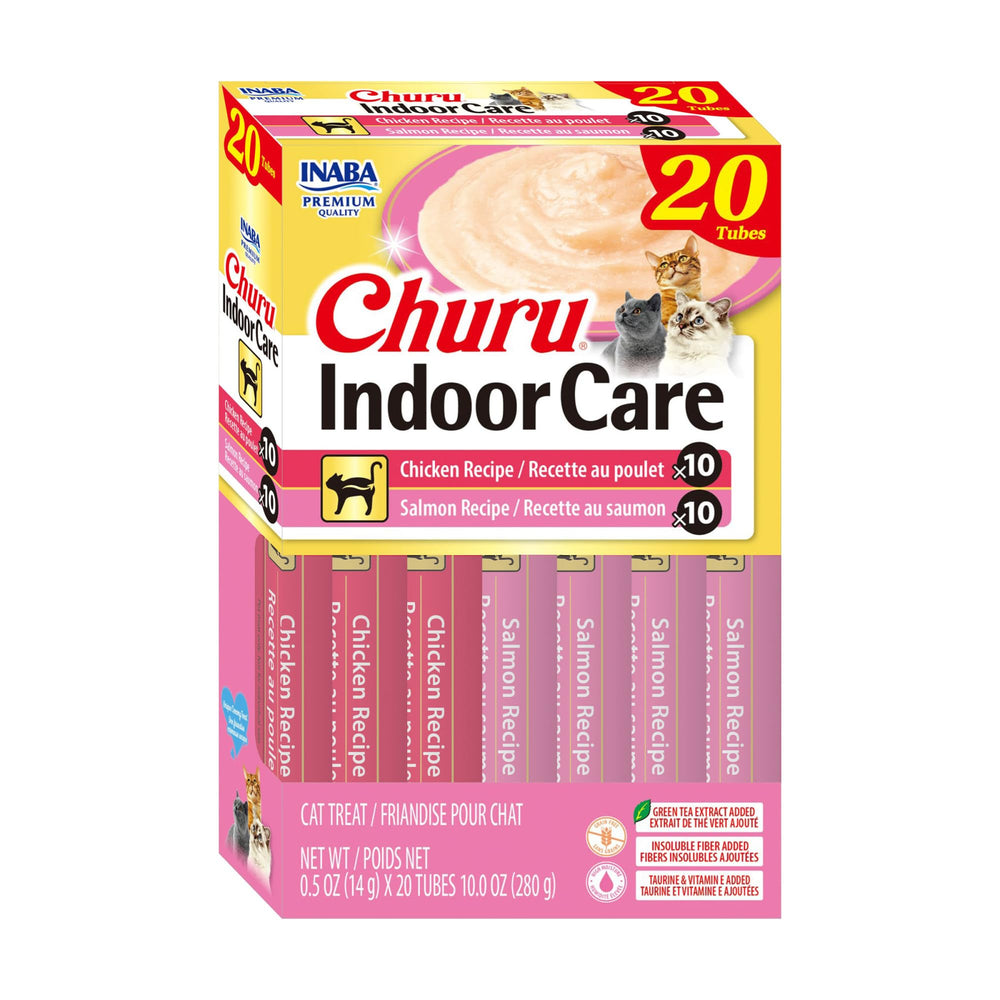 INABA Churu Indoor Care : fibres digestives visibles pour soutien digestif