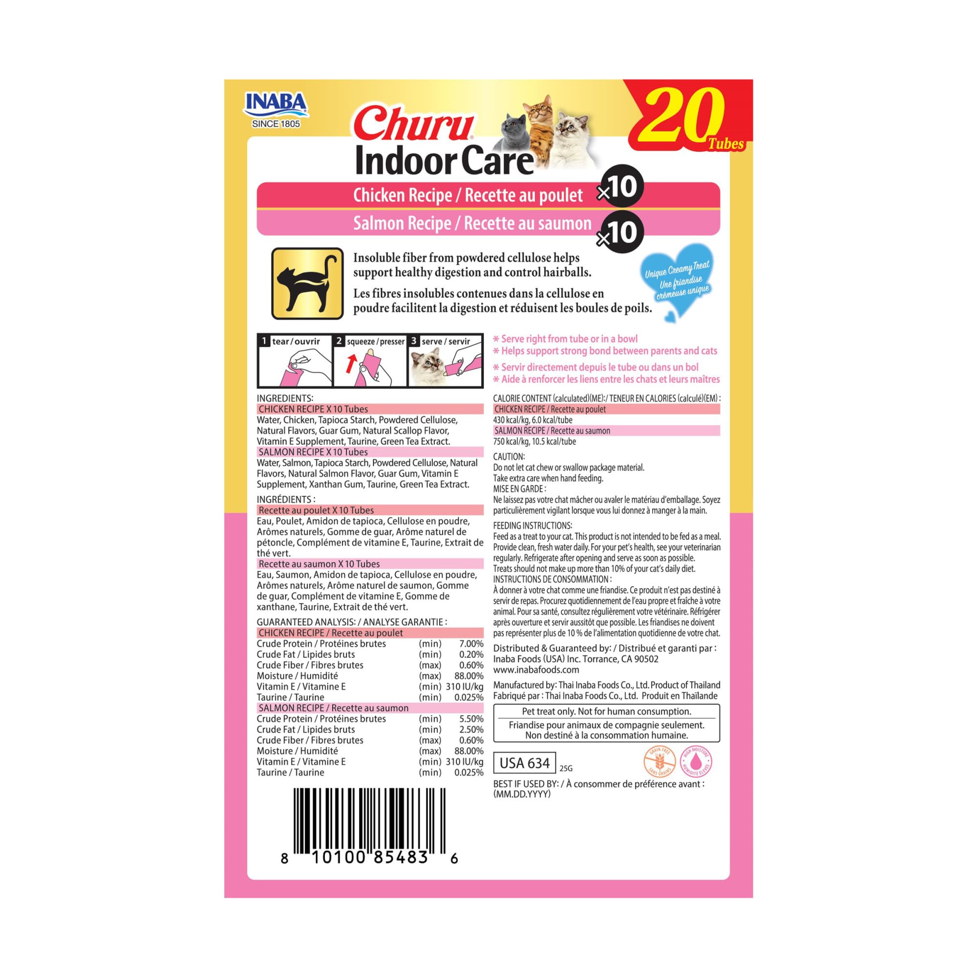 INABA Churu Indoor Care : petits tubes individuels pratiques