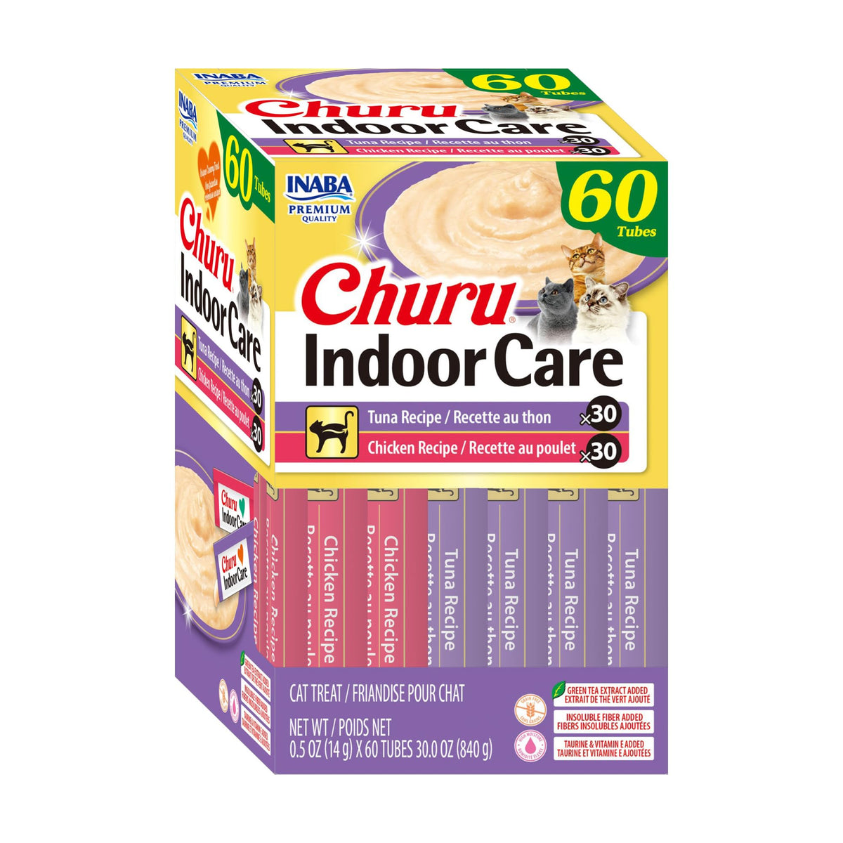 INABA Churu Indoor Care tube thon, friandise hydratante pour chats