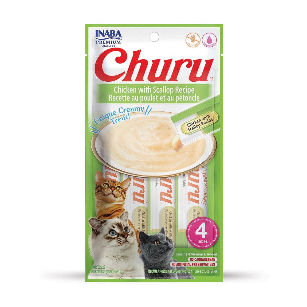 INABA Churu main-prise-tube-creme-poulet: friandise ludique idéale pour partager un moment